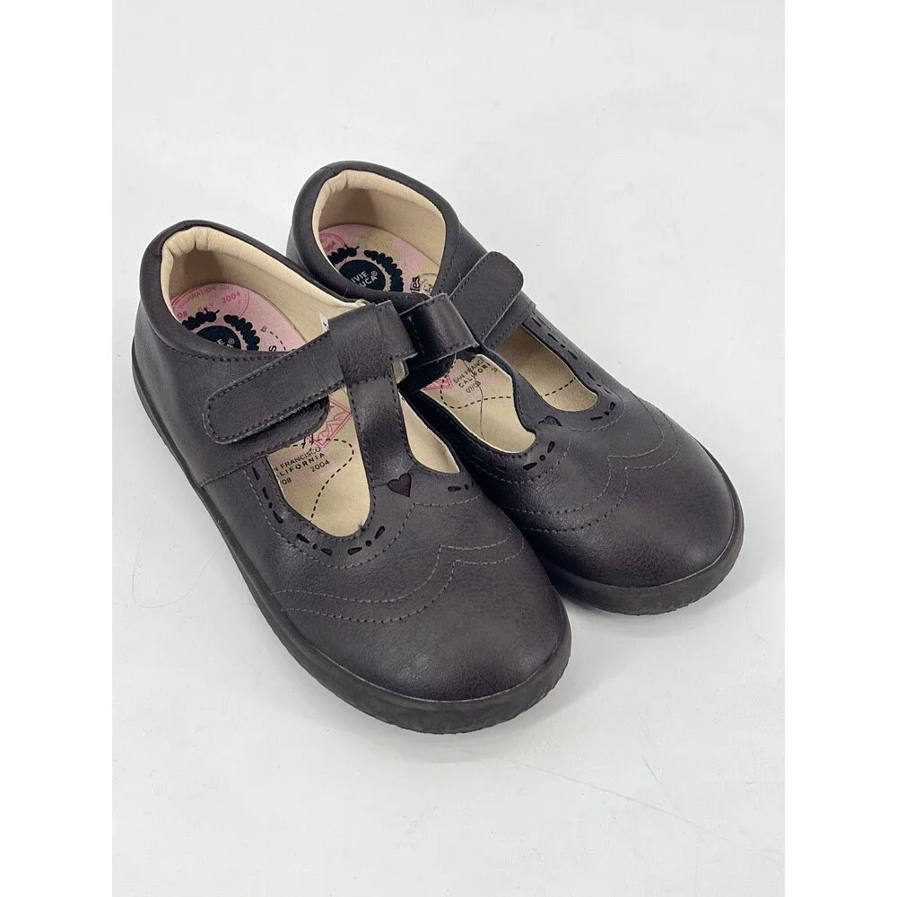 Livie & Luca AMICA T-Strap Mary Jane Brown Size 1Y EcoBreathe